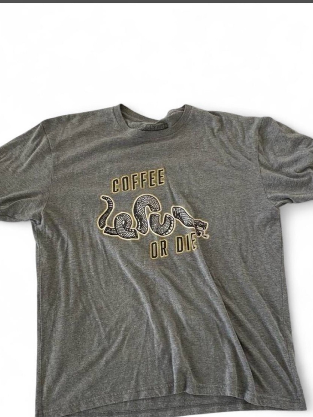 Gray Short-Sleeve 'Coffee Or Die' Snake Graphic Tee